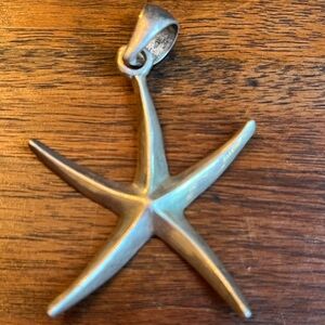 Handcrafted sterling silver large starfish pendant!  💕